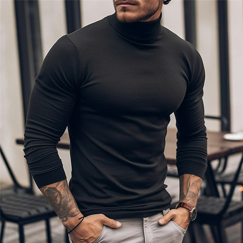 Long-Sleeve Turtleneck, Men's Refined Fit