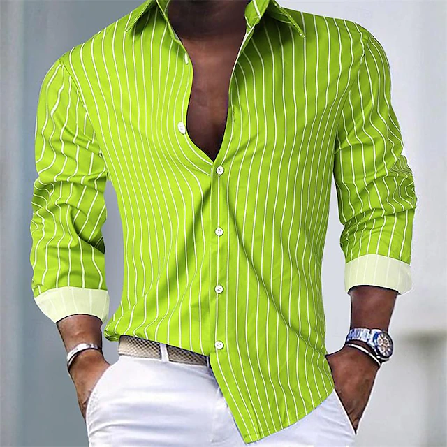 Refined Striped Shirt for Men, Plus Size