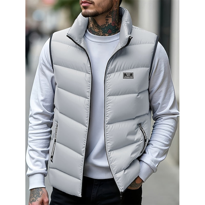 Quilted Puffer Vest for Men, Plus Size