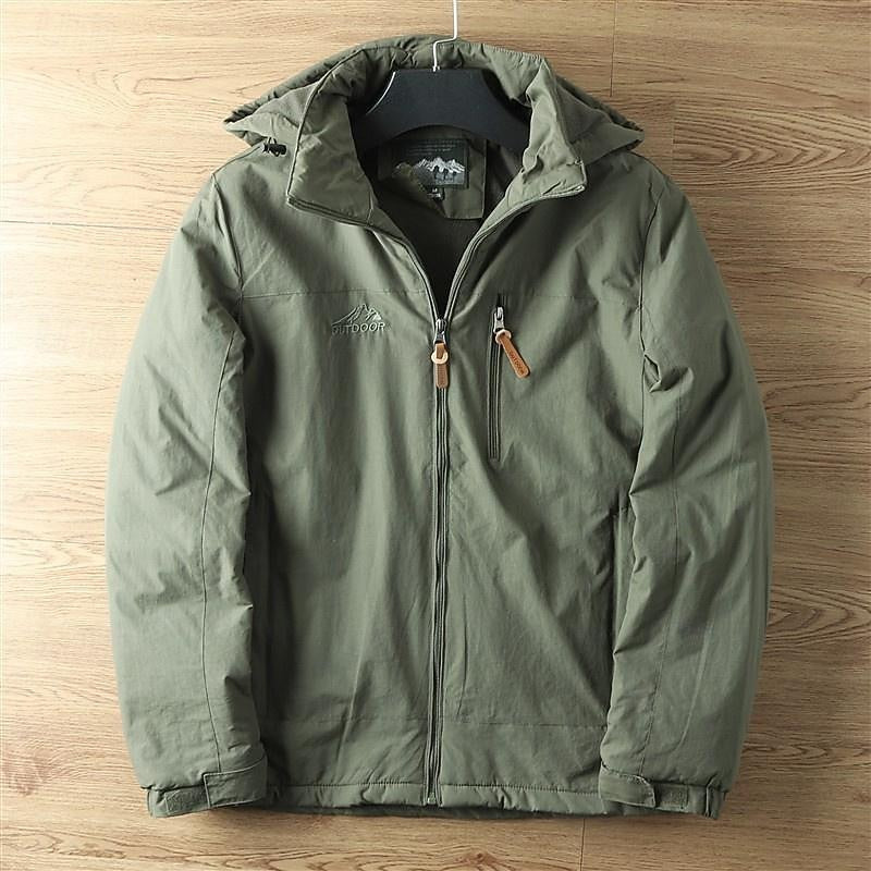 All-Season Hooded Outdoor Jacket for Men, Plus Size