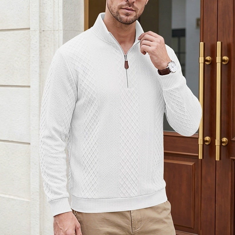 Men's Textured Quarter-Zip Pullover