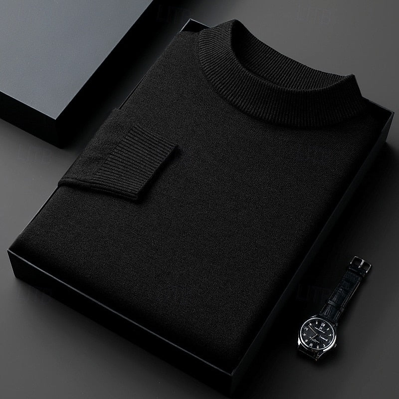 Ribbed High-Neck Sweater for Men