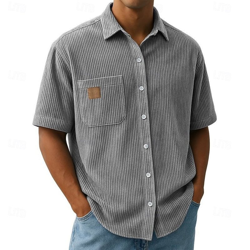 Short Sleeve Shirt for Men, Textured Style
