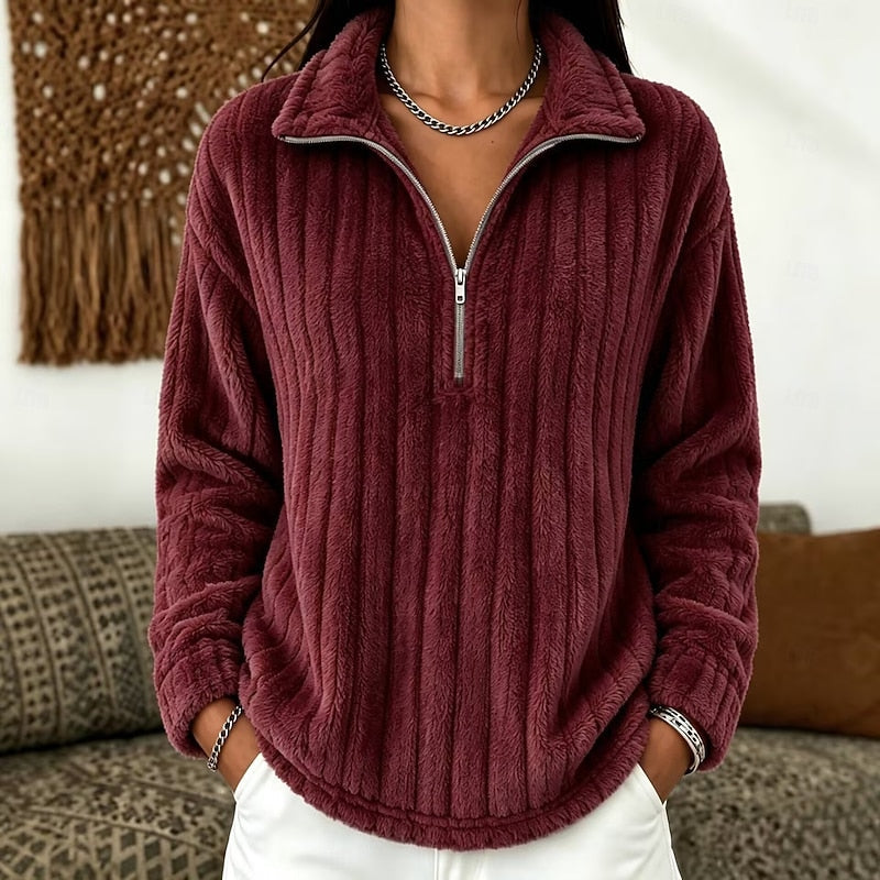 Women's Cozy Textured Quarter-Zip Pullover