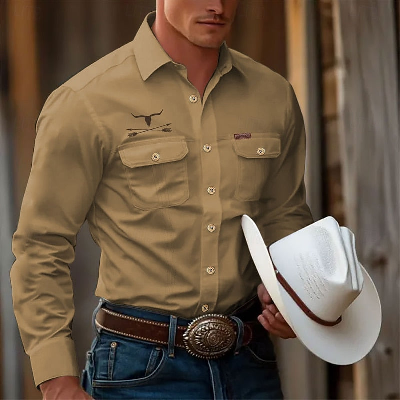 Western Long-Sleeve Shirt, Men's Classic Fit