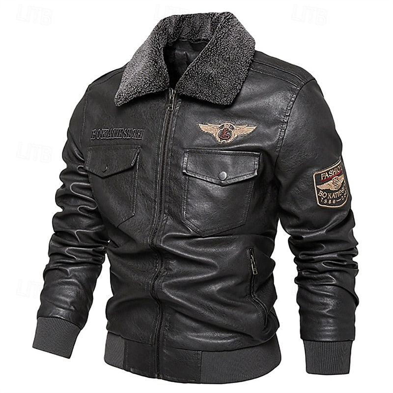 Aviator Bomber Jacket for Men, Plus Size