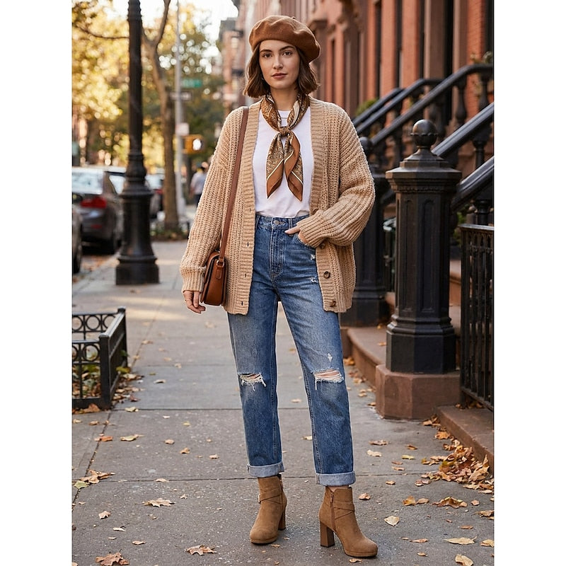 Buckle-Strap Block Heel Ankle Boots for Women