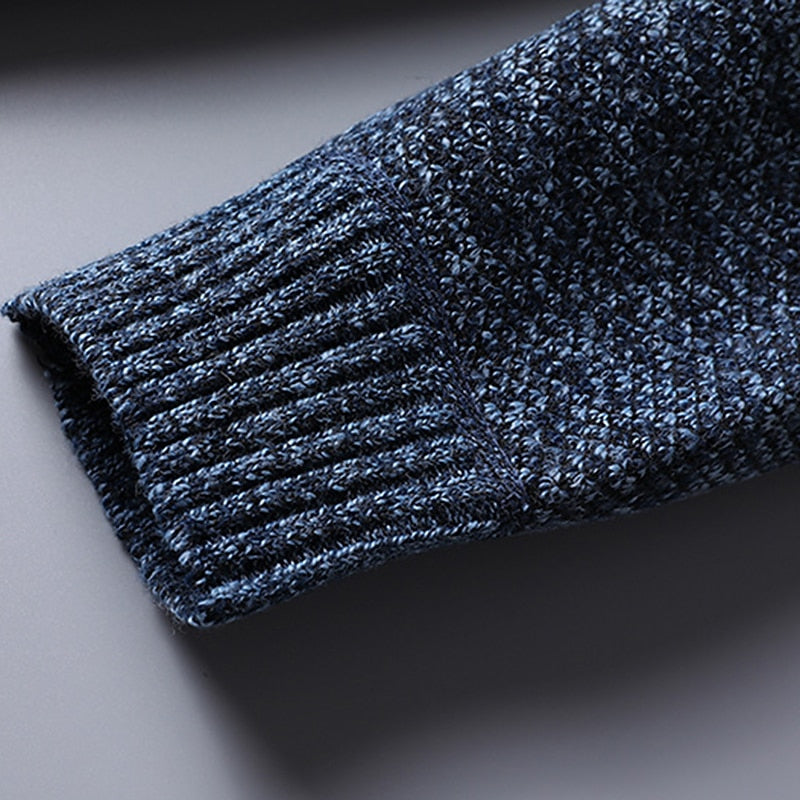 Quarter-Zip Stand Collar Sweater for Men