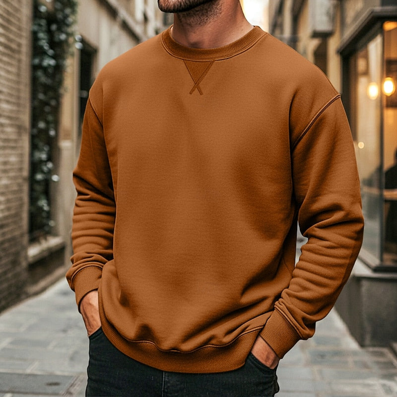 Crew Neck Sweatshirt for Men, Classic Style