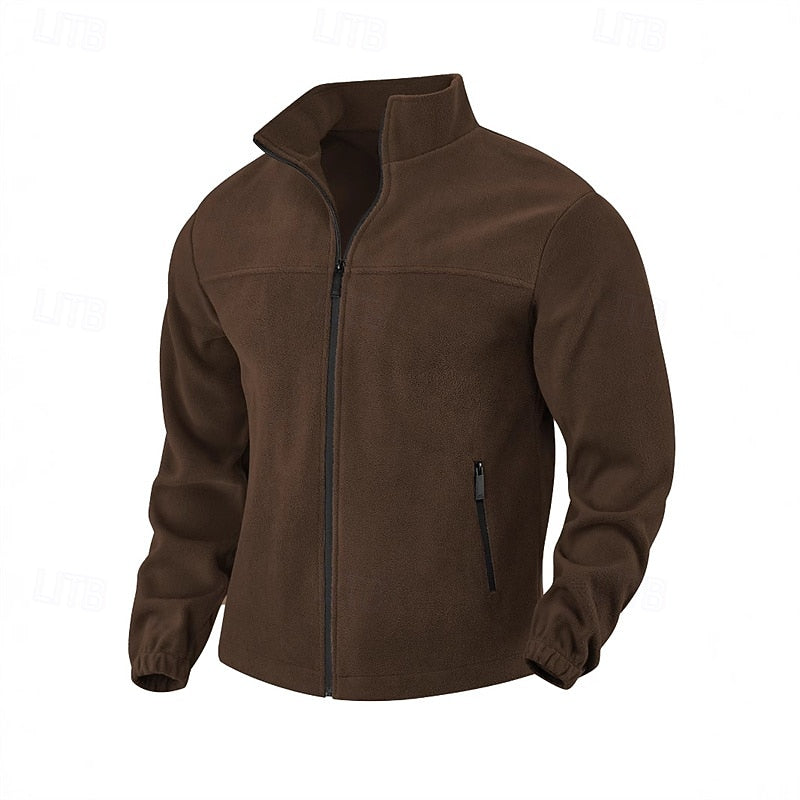Stand-Collar Full-Zip Jacket for Men, Plus Size