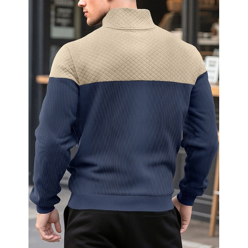 Quarter-Zip Sweatshirt for Men, Textured Style