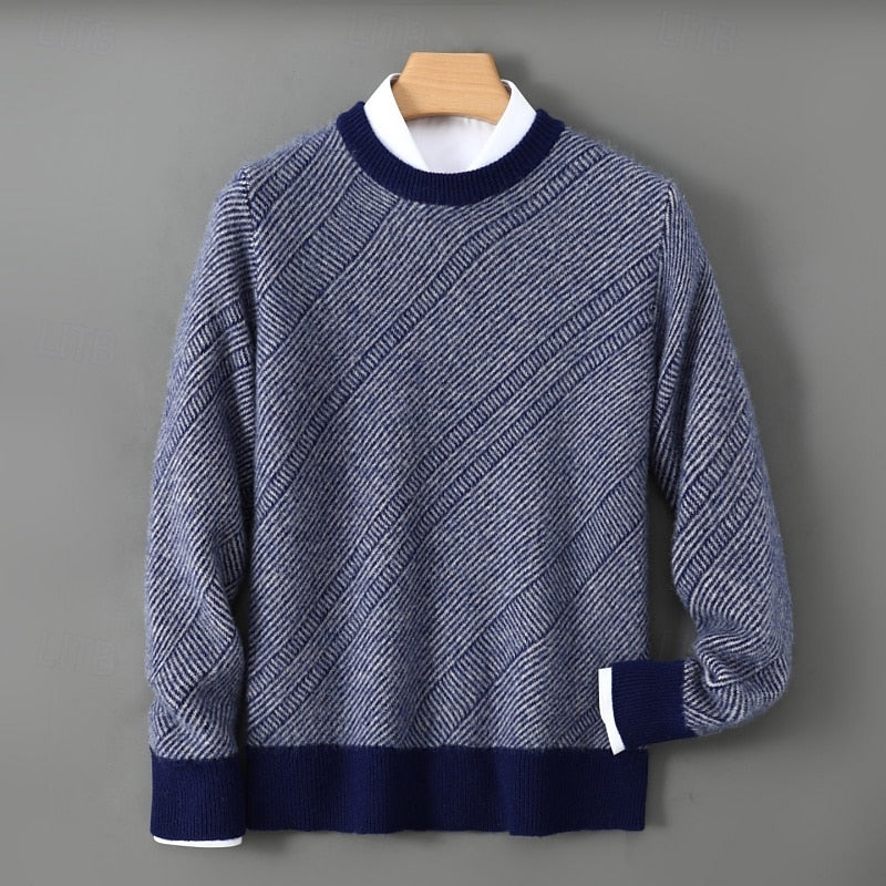 Men's Textured Crew Neck Sweater