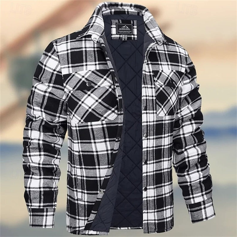 Rugged Quilted Shirt Jacket for Men