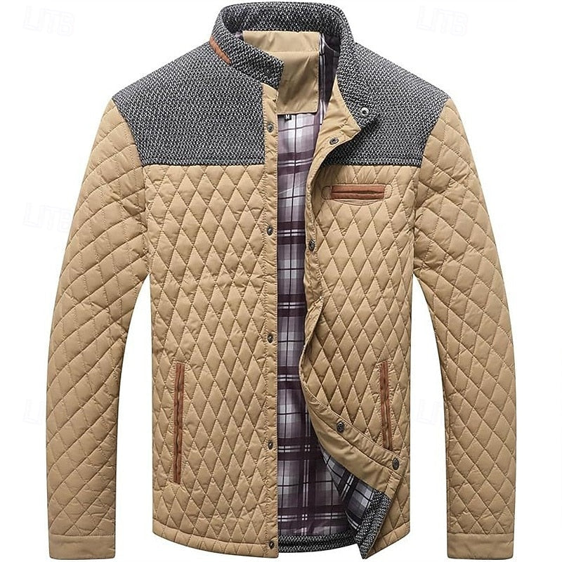 Men's Quilted Stand-Collar Jacket