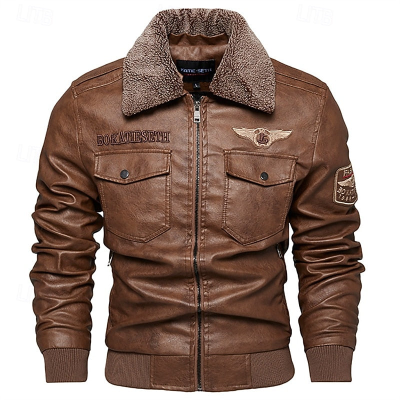 Aviator Bomber Jacket for Men, Plus Size