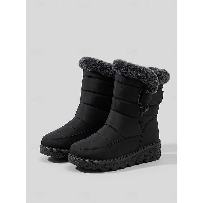 Cozy Fur-Trimmed Winter Snow Boots for Women