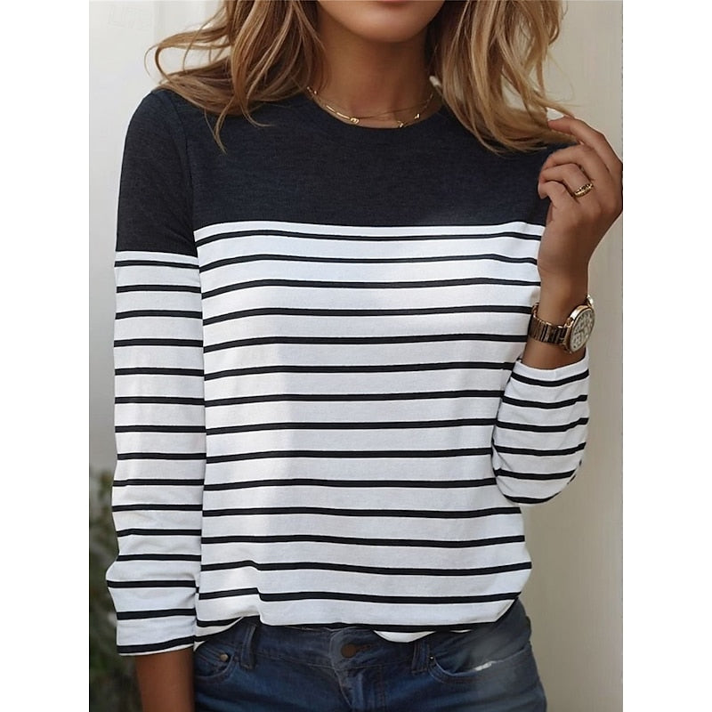 Striped Long Sleeve Top for Women