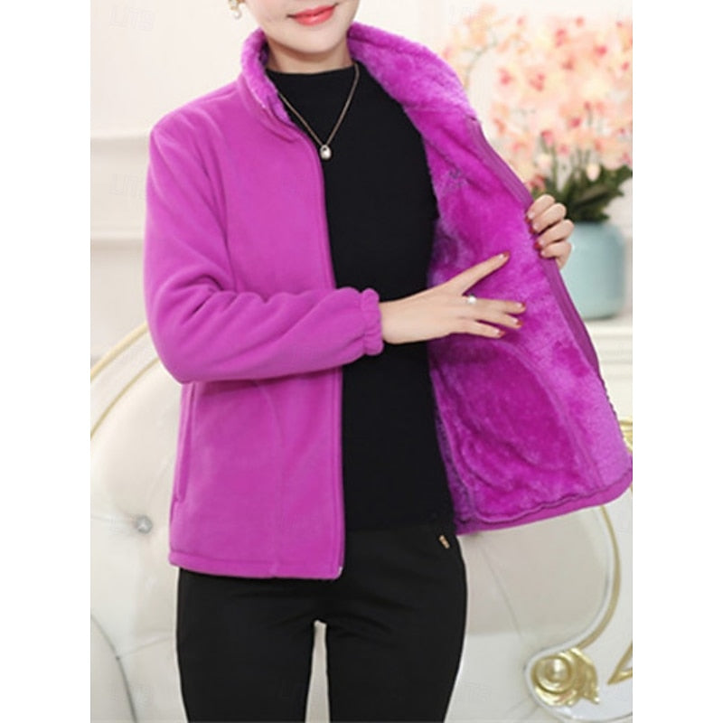 Cozy Stand-Collar Jacket for Women, Plus Size