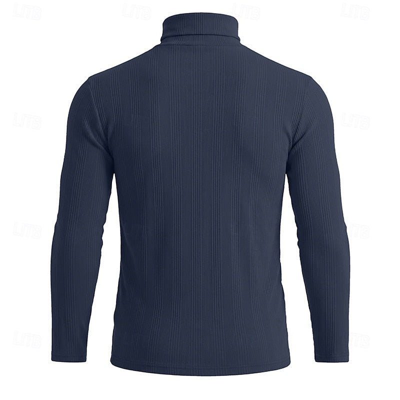 Textured Turtleneck for Men, Plus Size