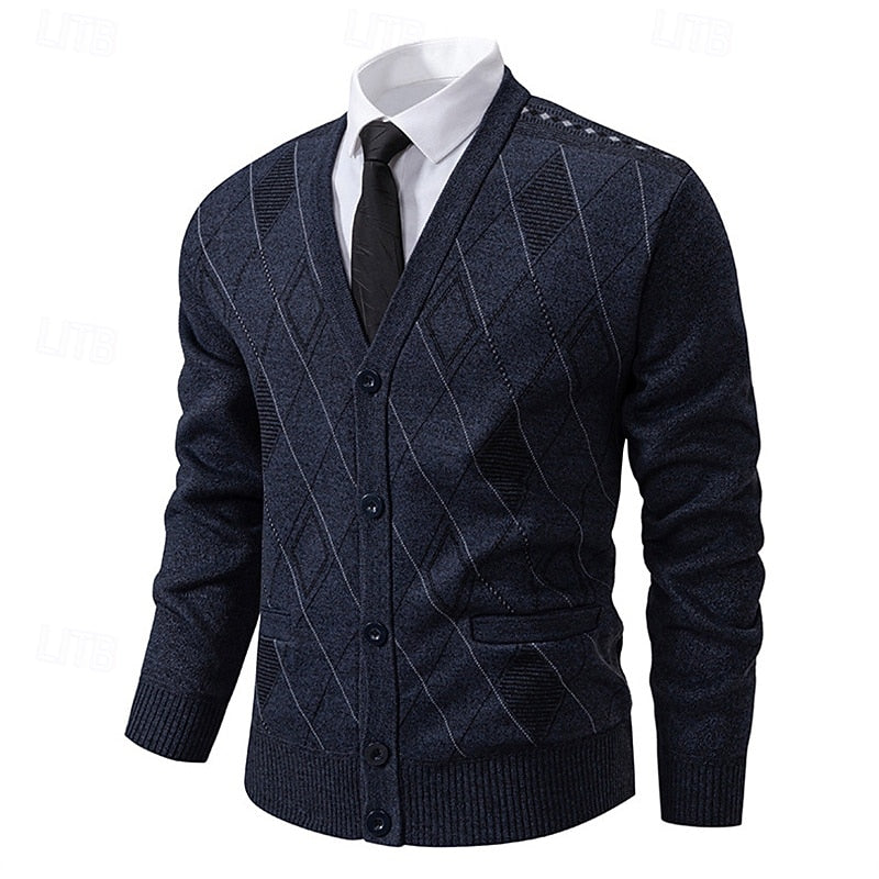 Argyle Cardigan, Men's Refined Fit