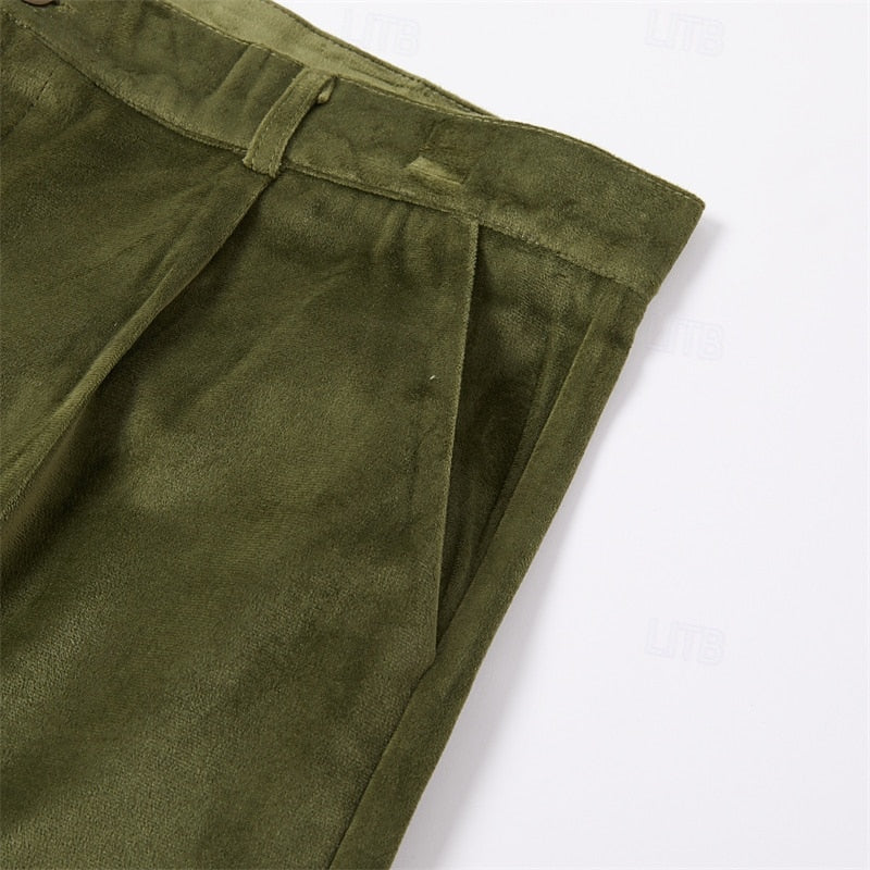 Plus Size Tailored Straight-Leg Trousers for Men