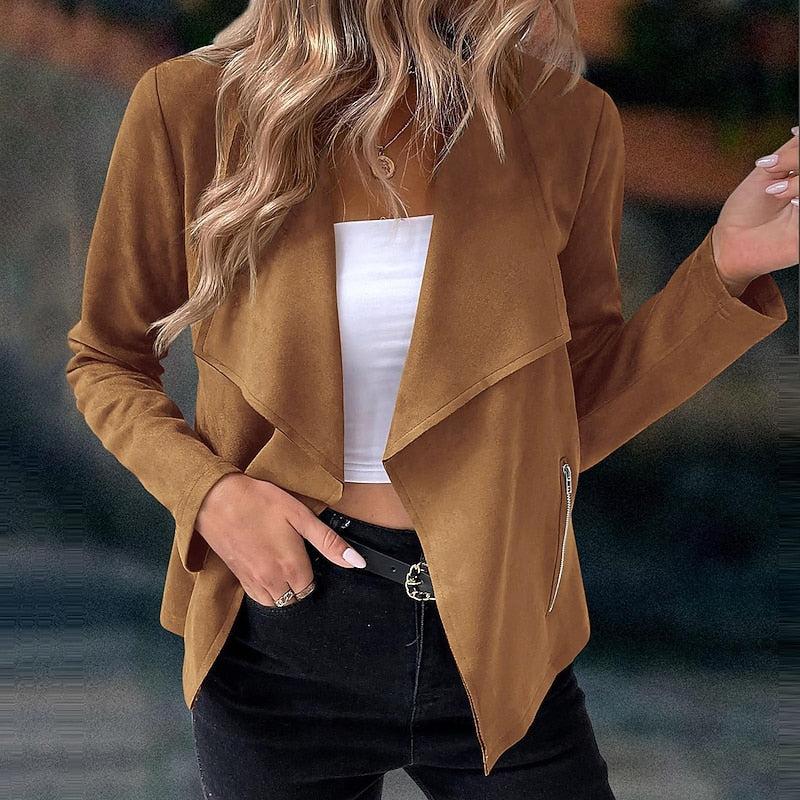 Draped Open-Front Jacket for Women