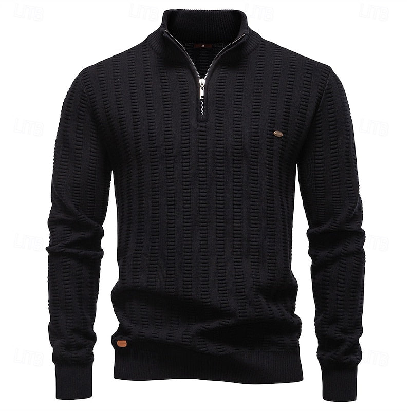 Textured Half-Zip Sweater for Men