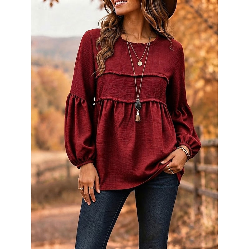 Relaxed Peplum Blouse for Women