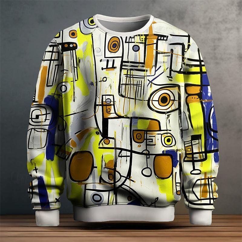 Artful Crew Neck Sweatshirt for Men