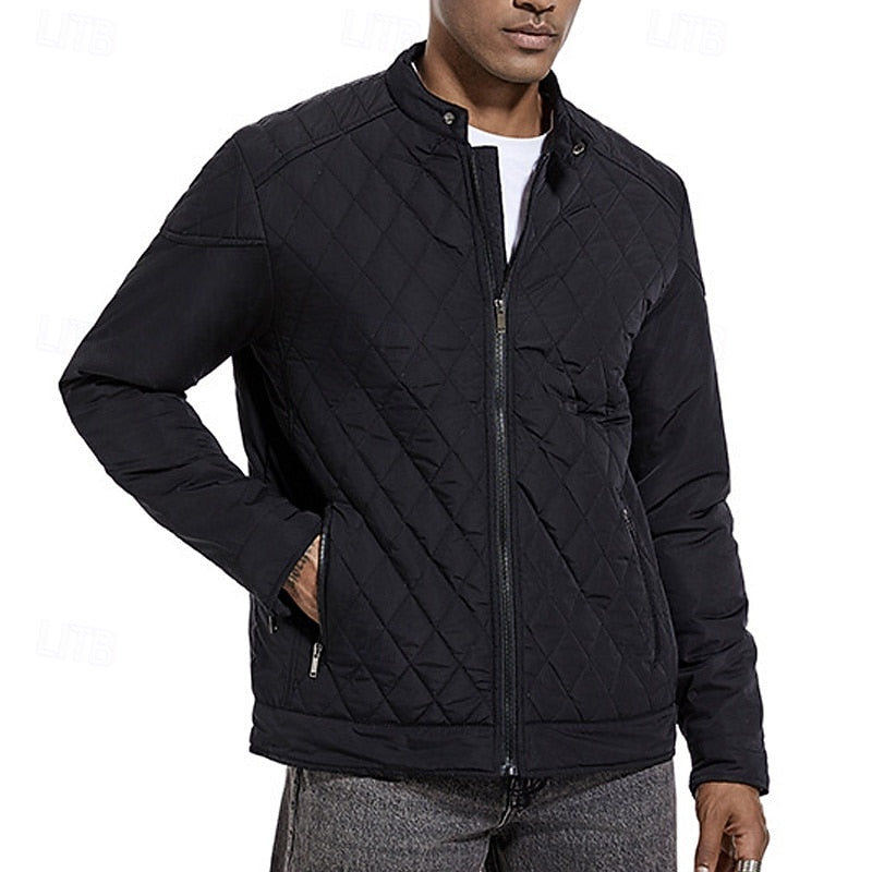 Quilted Stand-Collar Jacket for Men