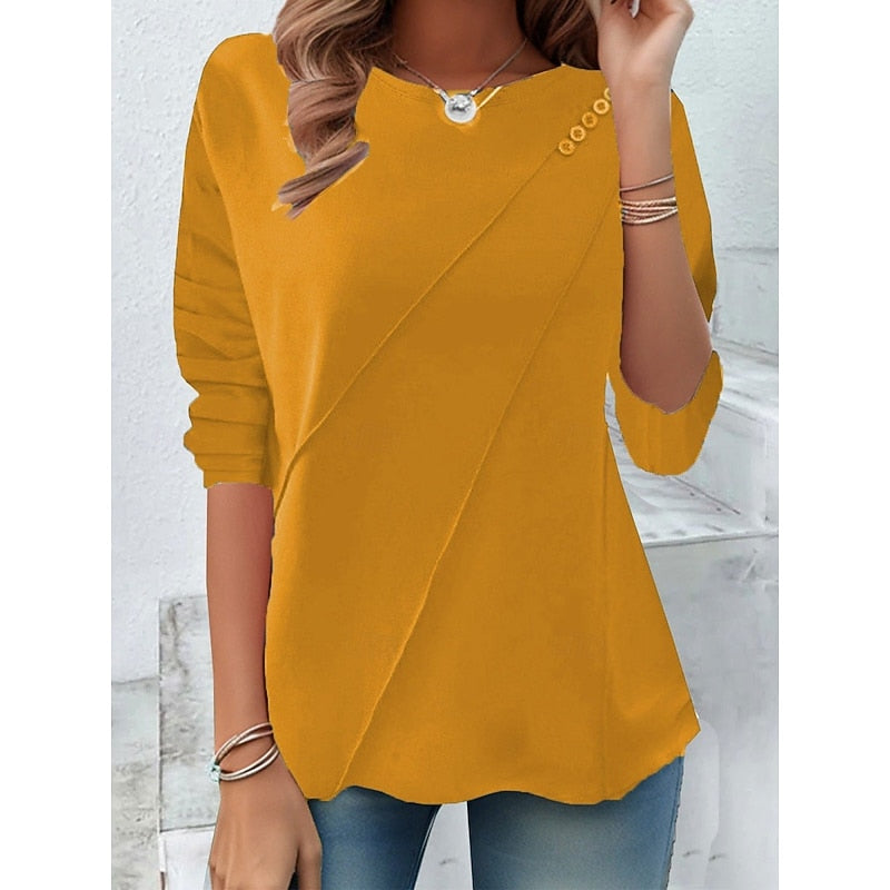 Draped Button-Detail Top for Women