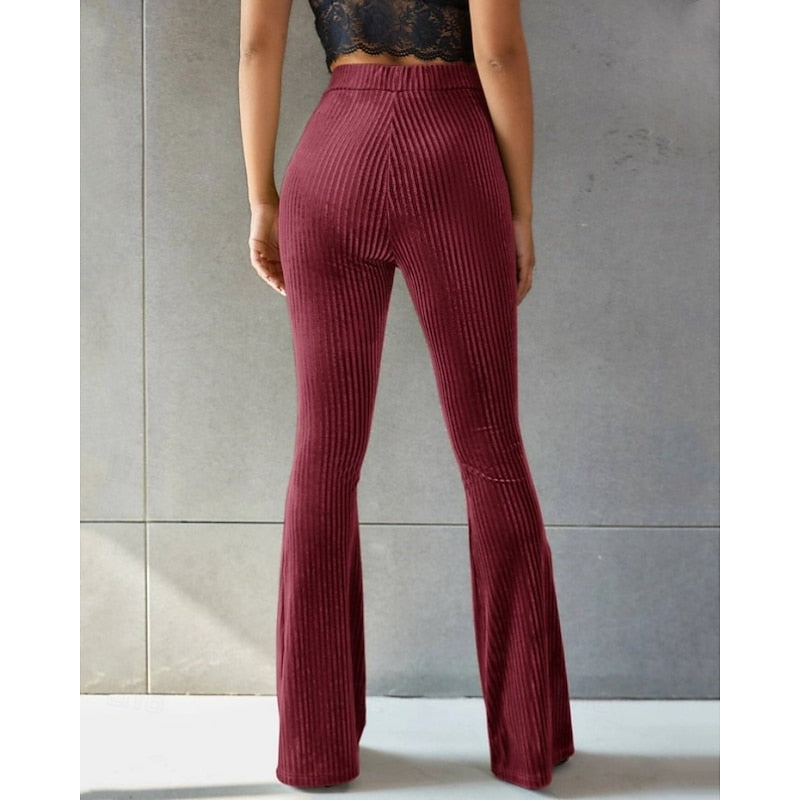 High-Waist Flared Pants for Women, Plus Size