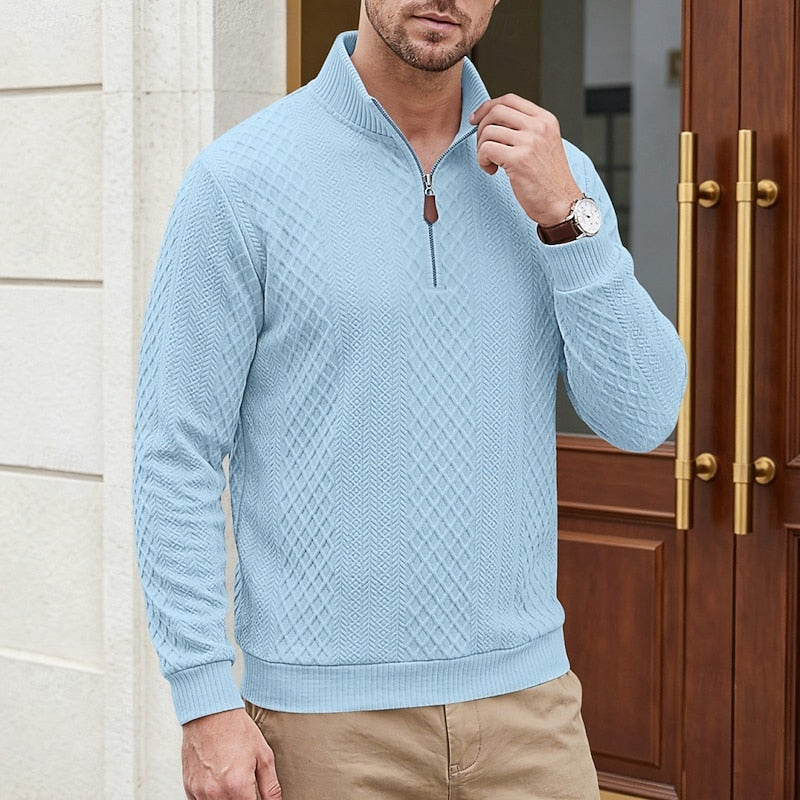 Men's Textured Quarter-Zip Pullover