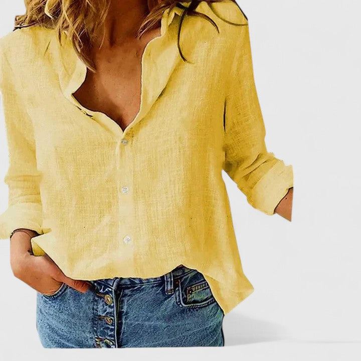 Button-Up Blouse for Women, Relaxed Style