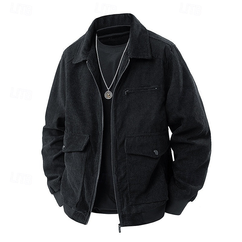 Men's Ribbed Lapel Jacket