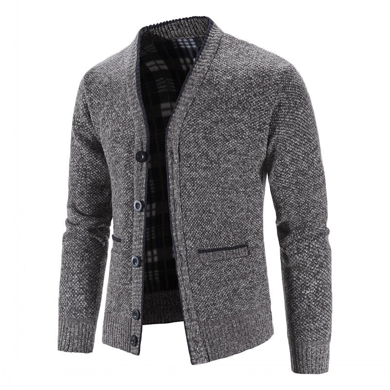 Button-Front V-Neck Cardigan for Men
