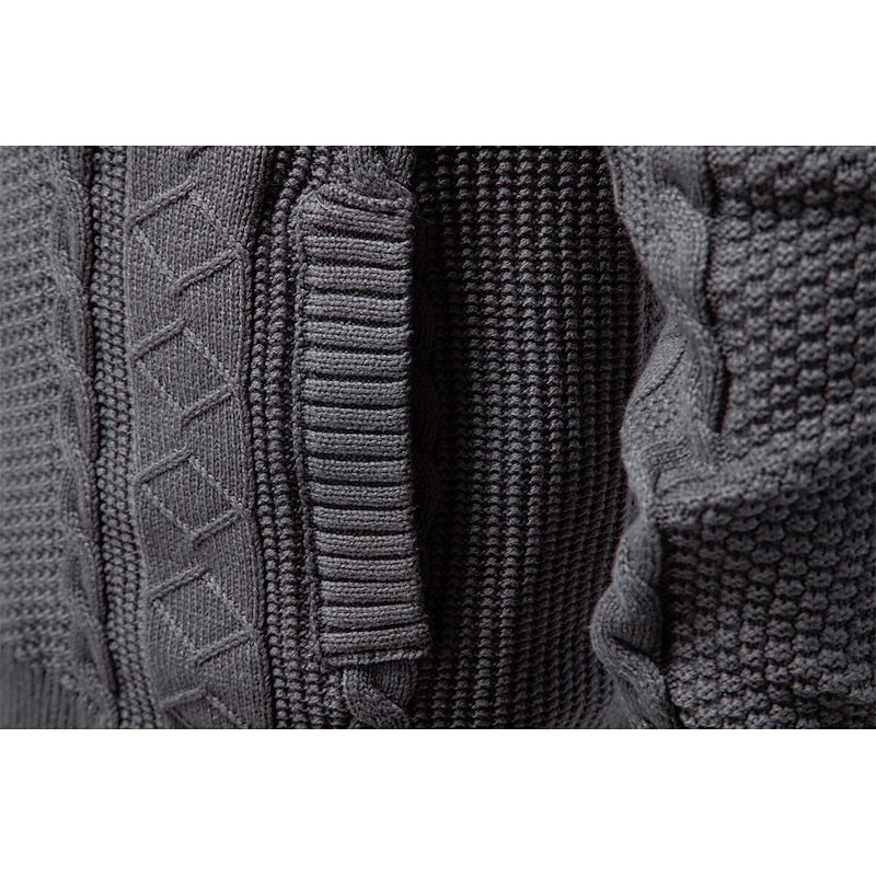Men's Textured Zip-Up Cardigan