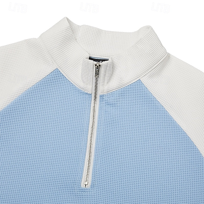 Textured Quarter-Zip Pullover for Men