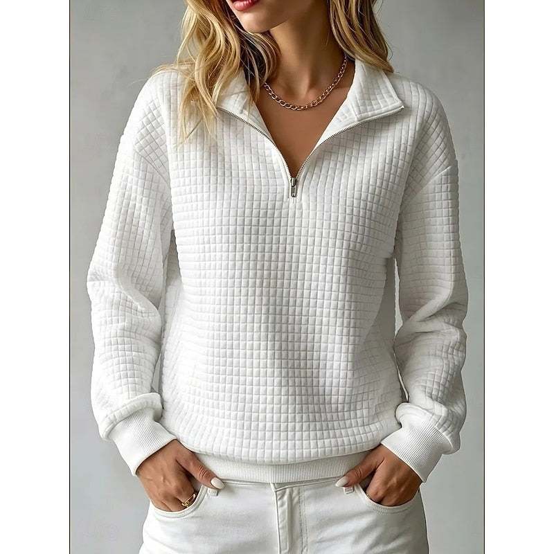 Textured Half-Zip Pullover for Women