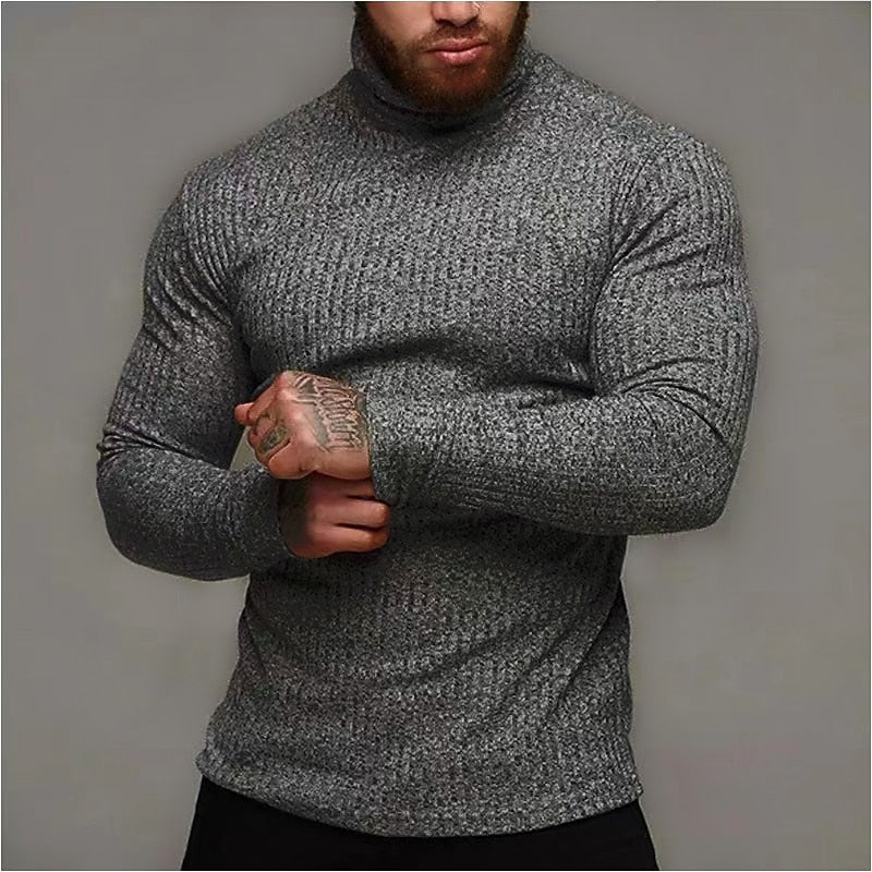 Ribbed Turtleneck for Men, Refined Style