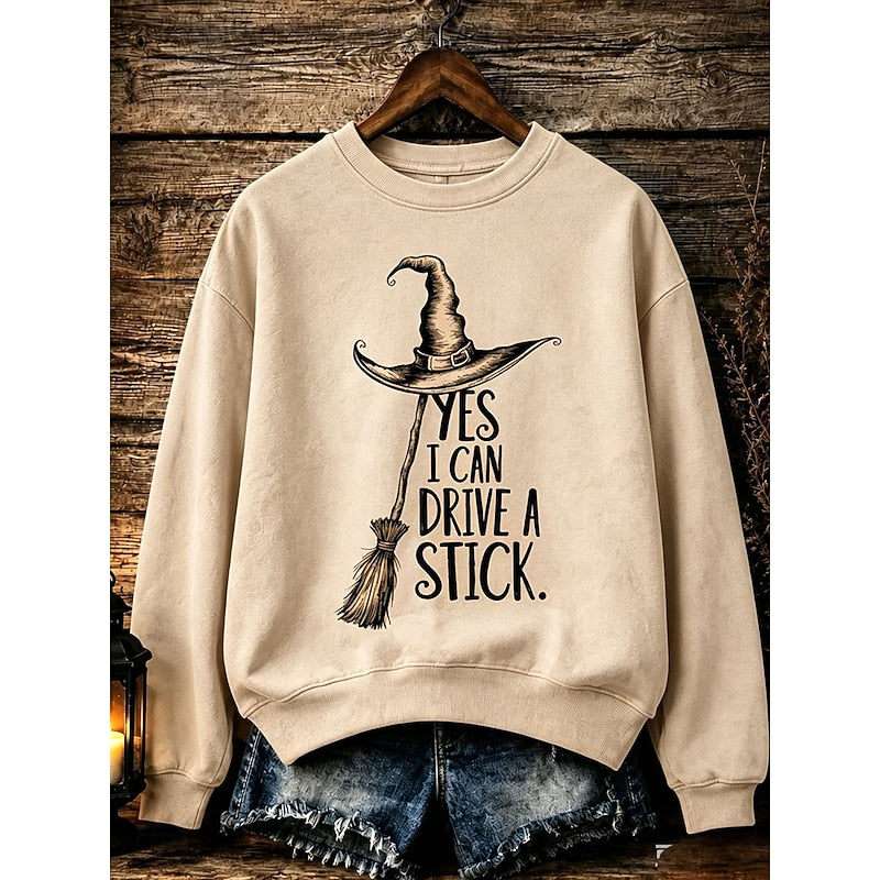 Halloween Witch Graphic Sweatshirt for Women