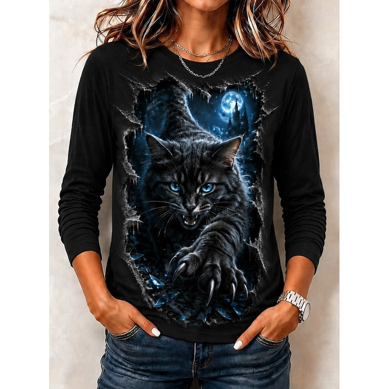 Graphic Halloween Top for Women, Plus Size