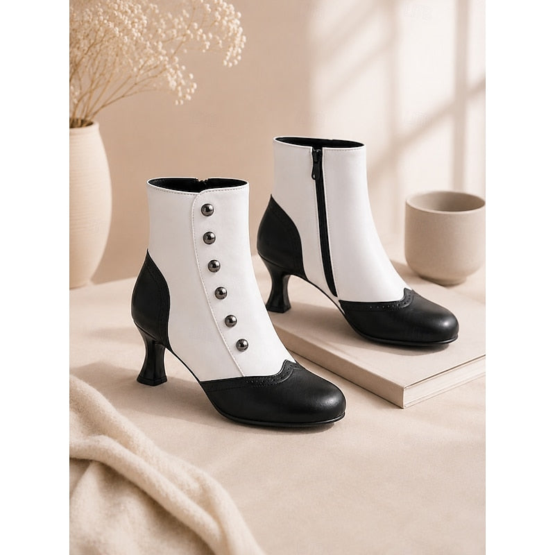 Buttoned Ankle Boots for Women, Vintage Style