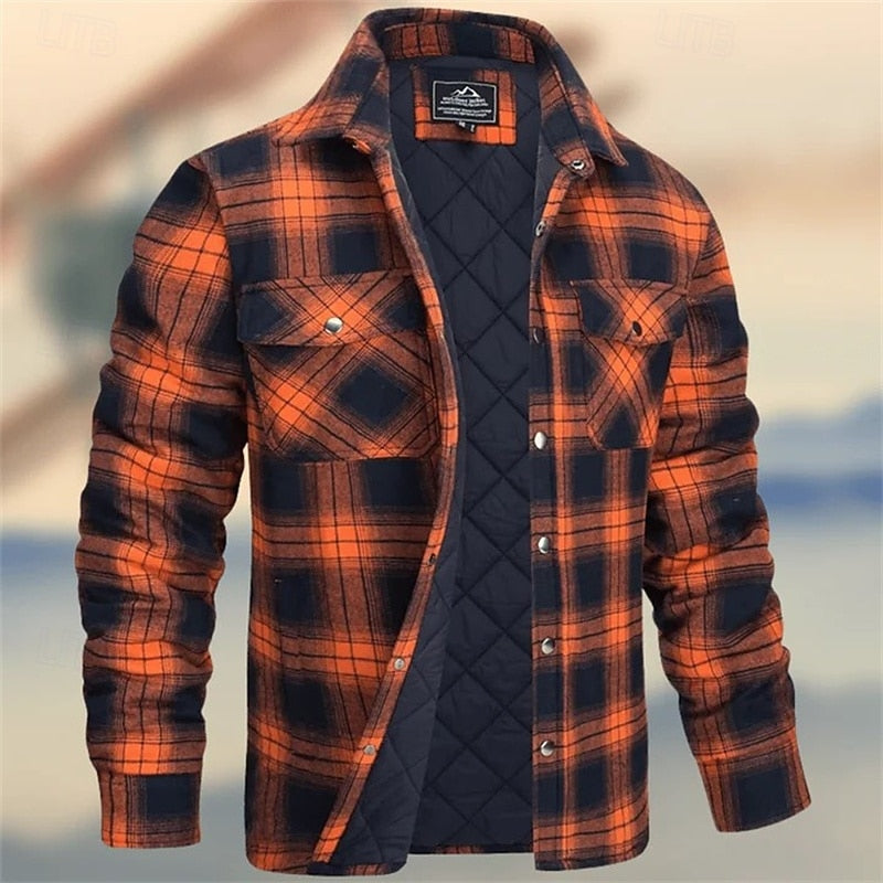 Rugged Quilted Shirt Jacket for Men