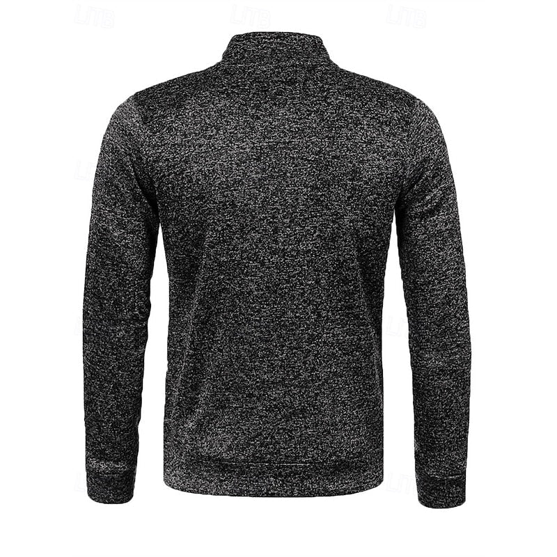 Full-Zip Stand Collar Jacket for Men, Plus Size
