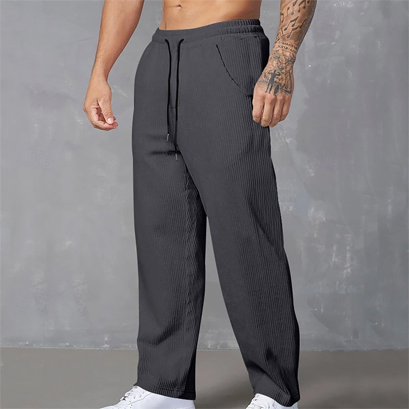 Ribbed Trousers for Men, Relaxed Style