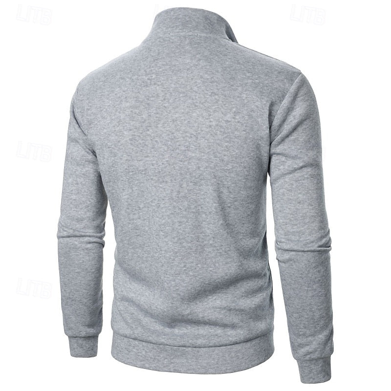 Quarter-Zip Stand-Collar Pullover for Men