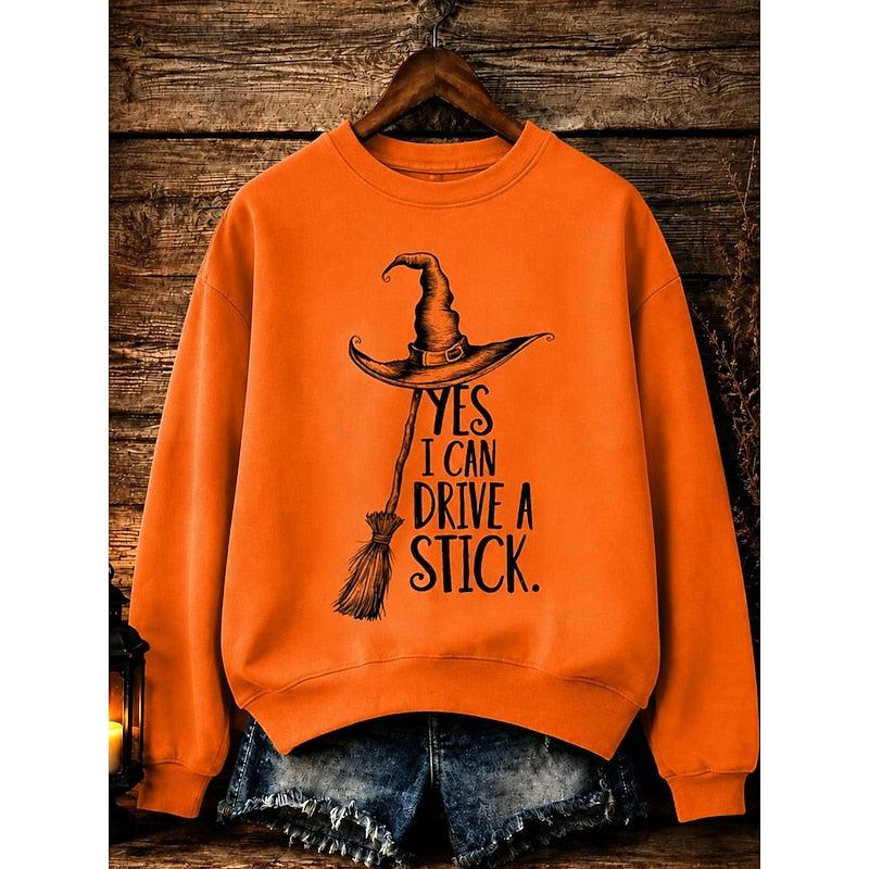 Halloween Witch Graphic Sweatshirt for Women