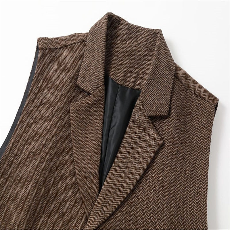 Herringbone Tailored Waistcoat for Men