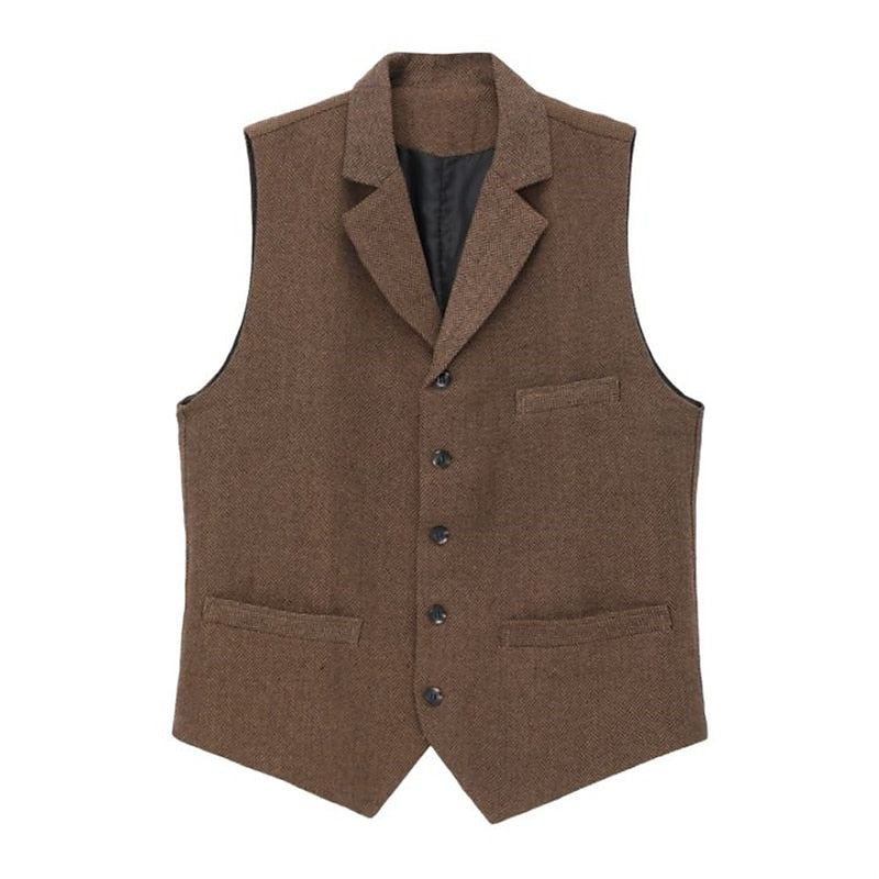 Herringbone Tailored Waistcoat for Men
